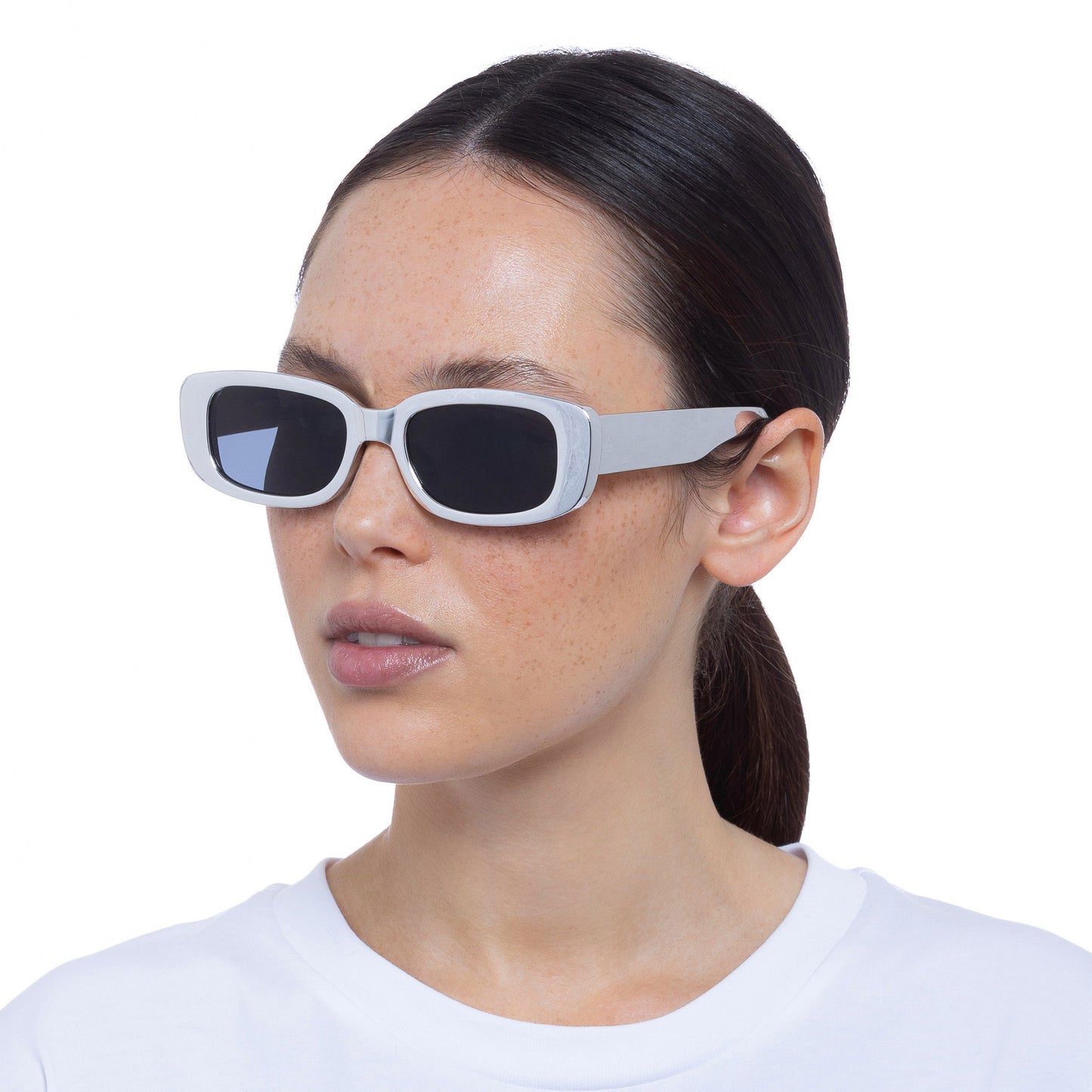 Ceres Silver Chrome Uni-Sex Rectangle Sunglasses | Aire