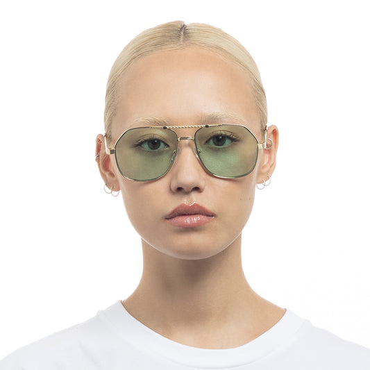 Cosmos Bright Gold Uni-Sex Aviator Sunglasses | Aire