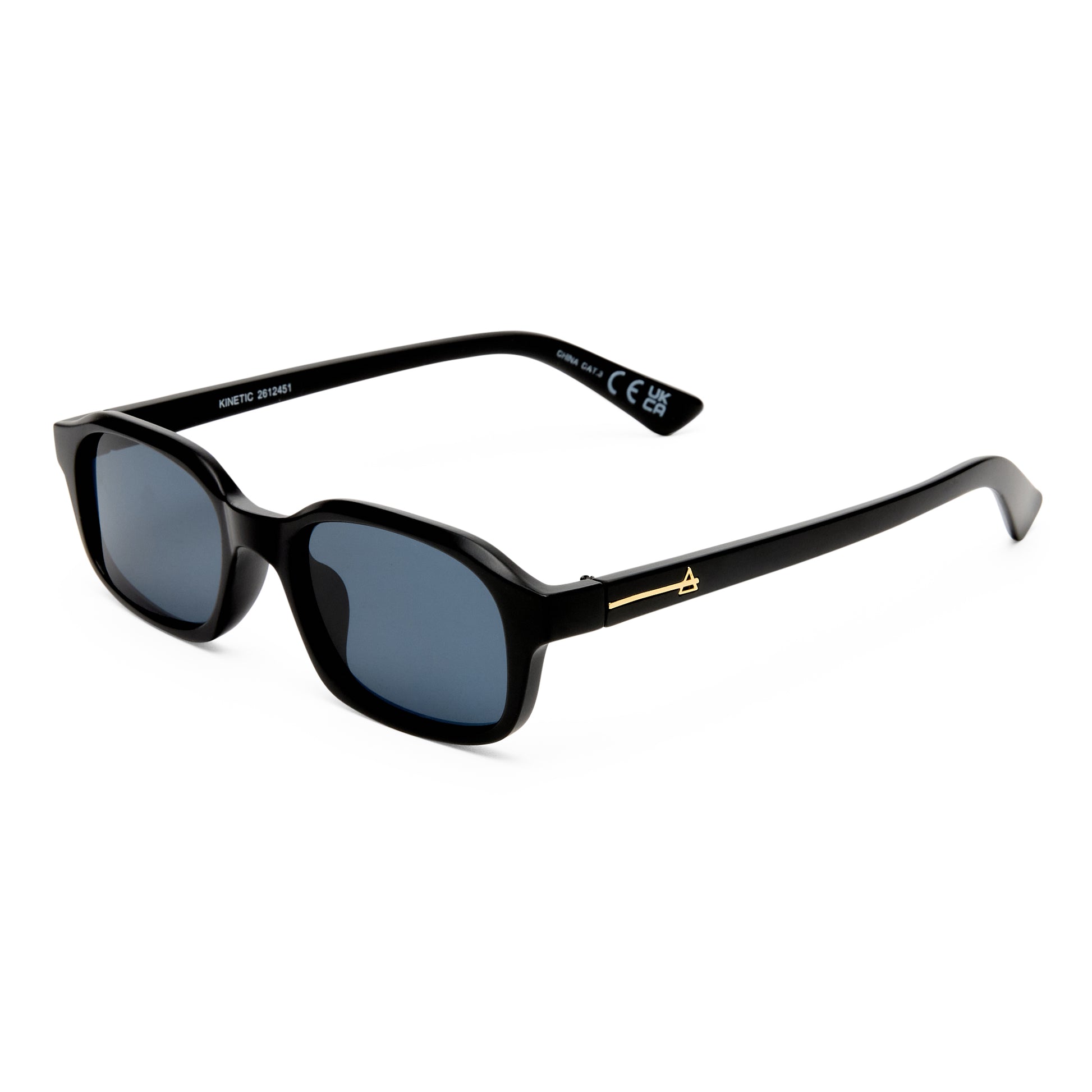 Kinetic Matte Black Uni-Sex Rectangle Sunglasses | Aire