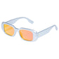 Ascendant Matte Metallic Silver Uni-Sex Rectangle Sunglasses | Aire