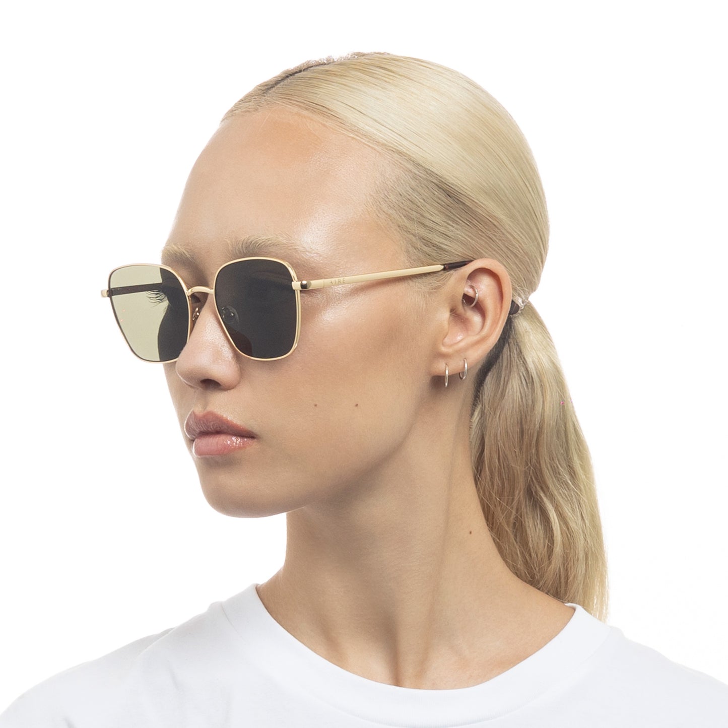 Spiral Gold Female Square Sunglasses | Aire