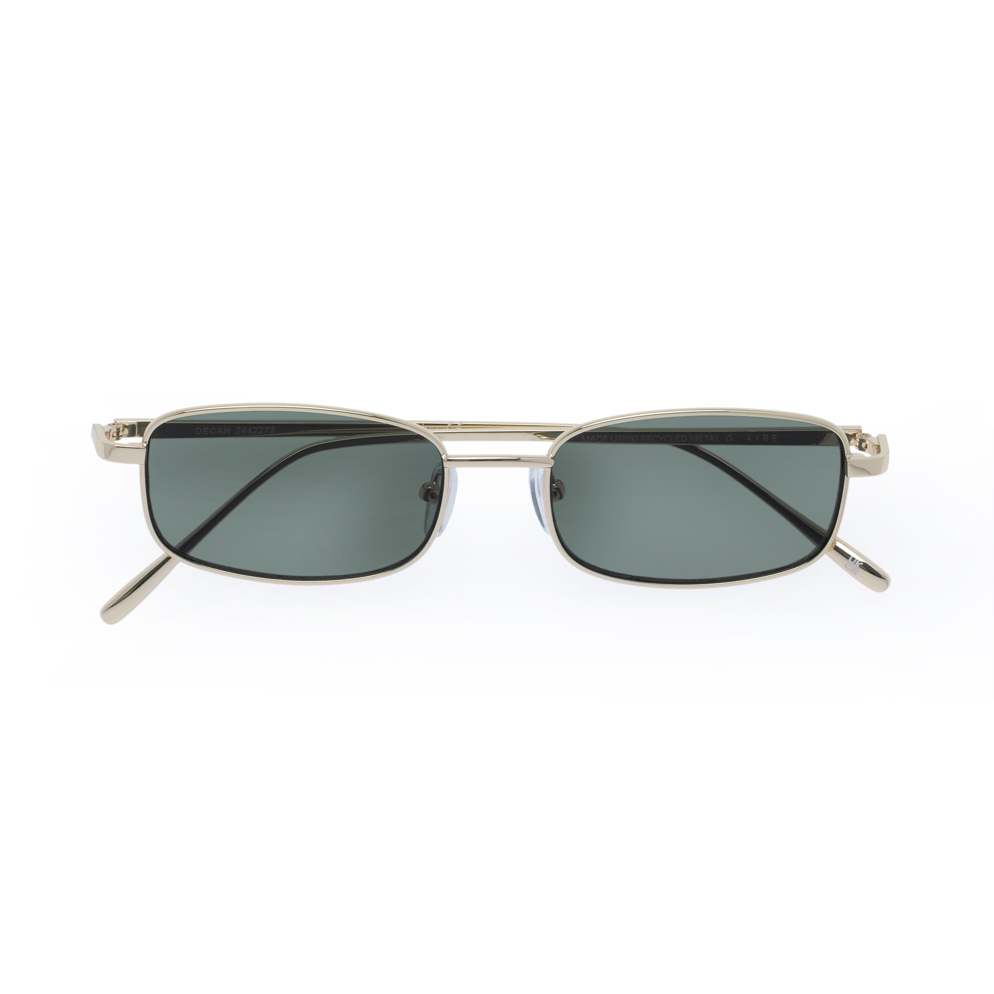 Decan Gold Uni-Sex Rectangle Sunglasses | Aire