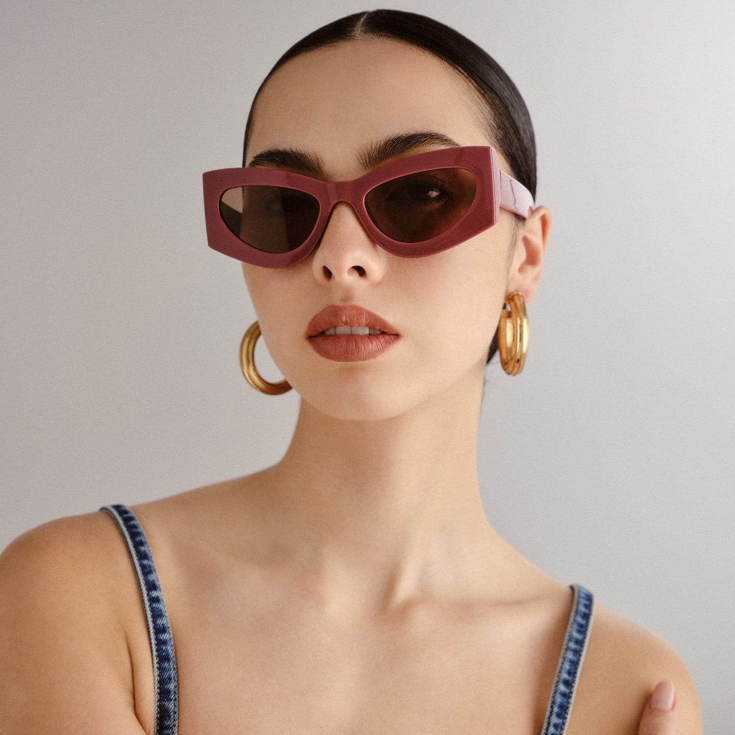 Electra Terracotta Female Cat-Eye Sunglasses | Aire