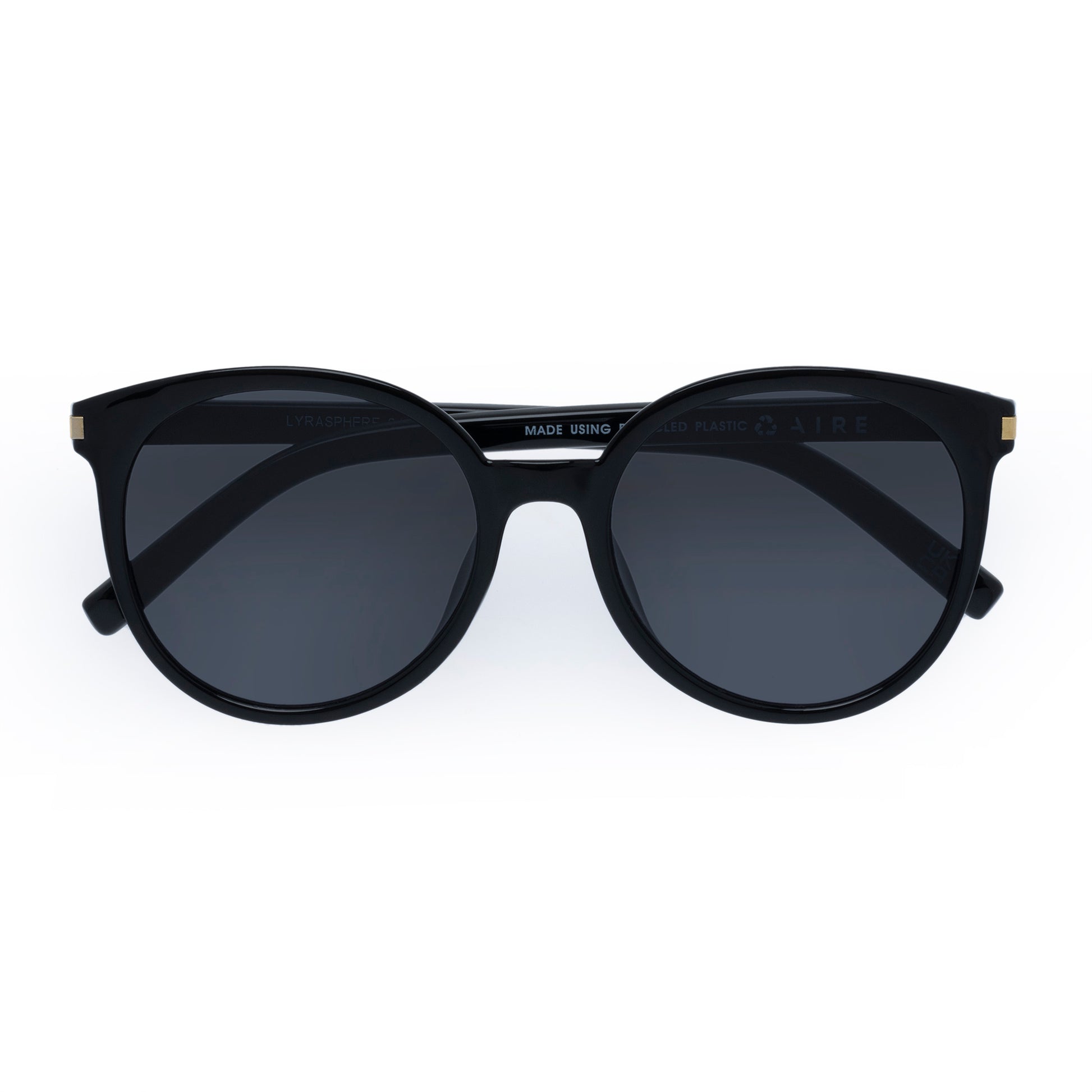 Lyrasphere Black Female Round Sunglasses | Aire