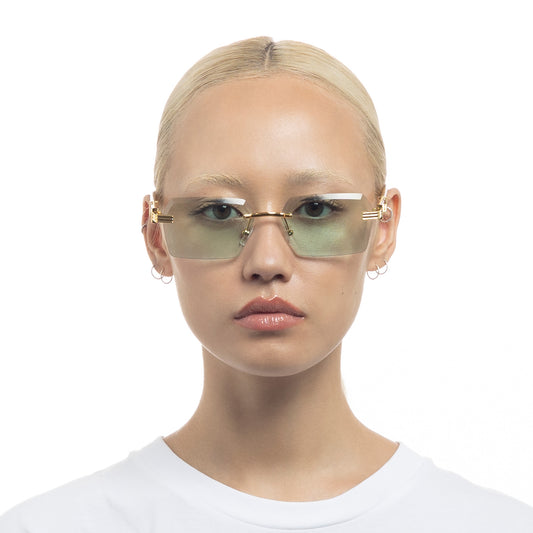 Nebula Bright Gold Vintage Tort Uni-Sex Rectangle Sunglasses | Aire