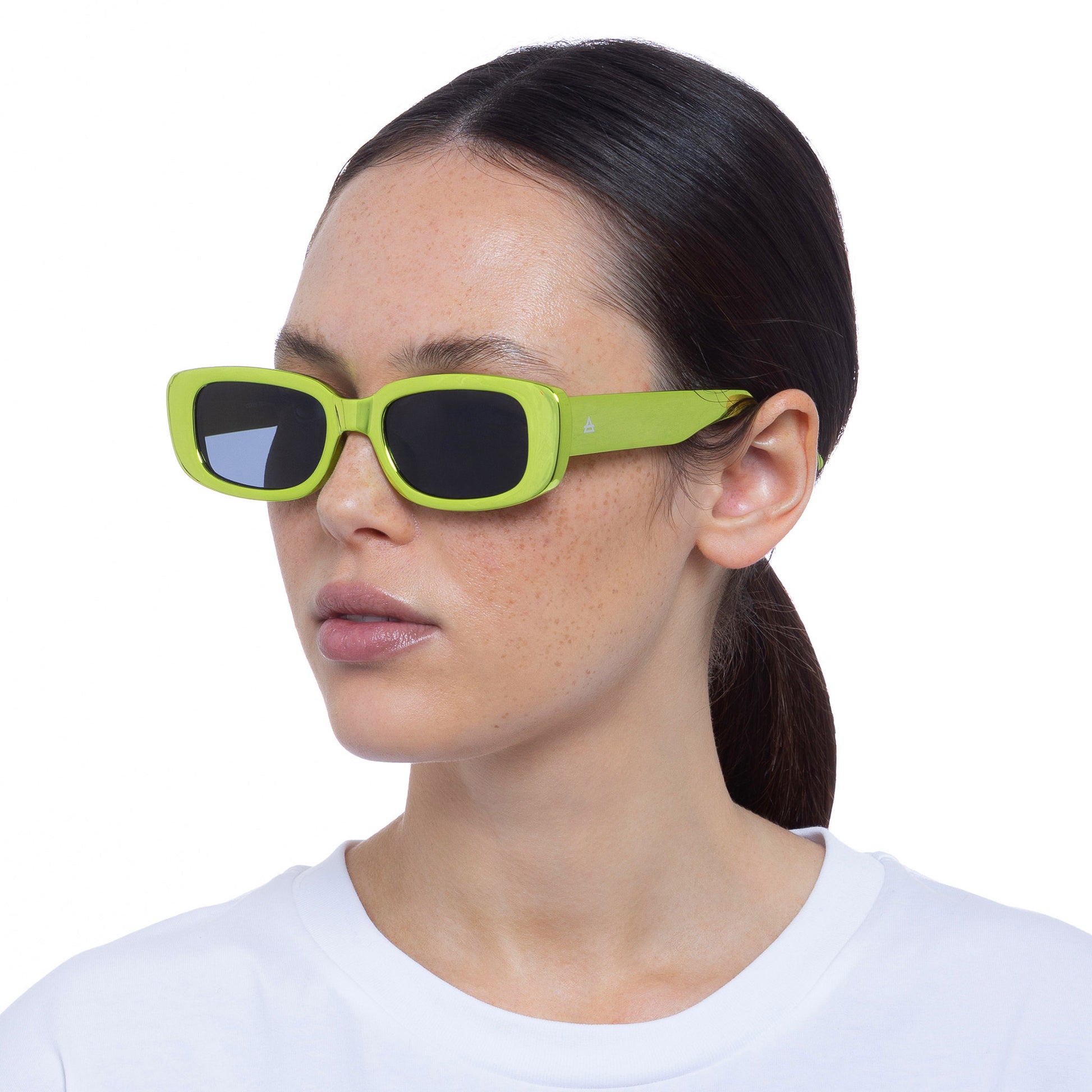 Ceres Lime Chrome Uni-Sex Rectangle Sunglasses | Aire