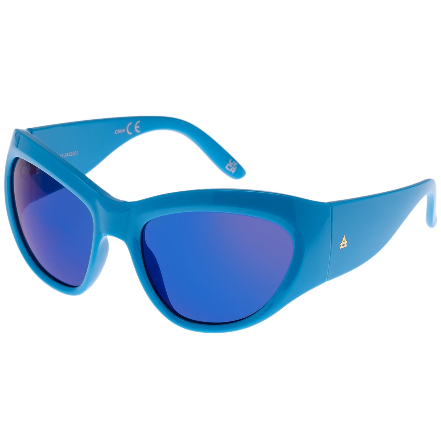 Helium Electric Blue Uni-Sex Wrap Sunglasses | Aire