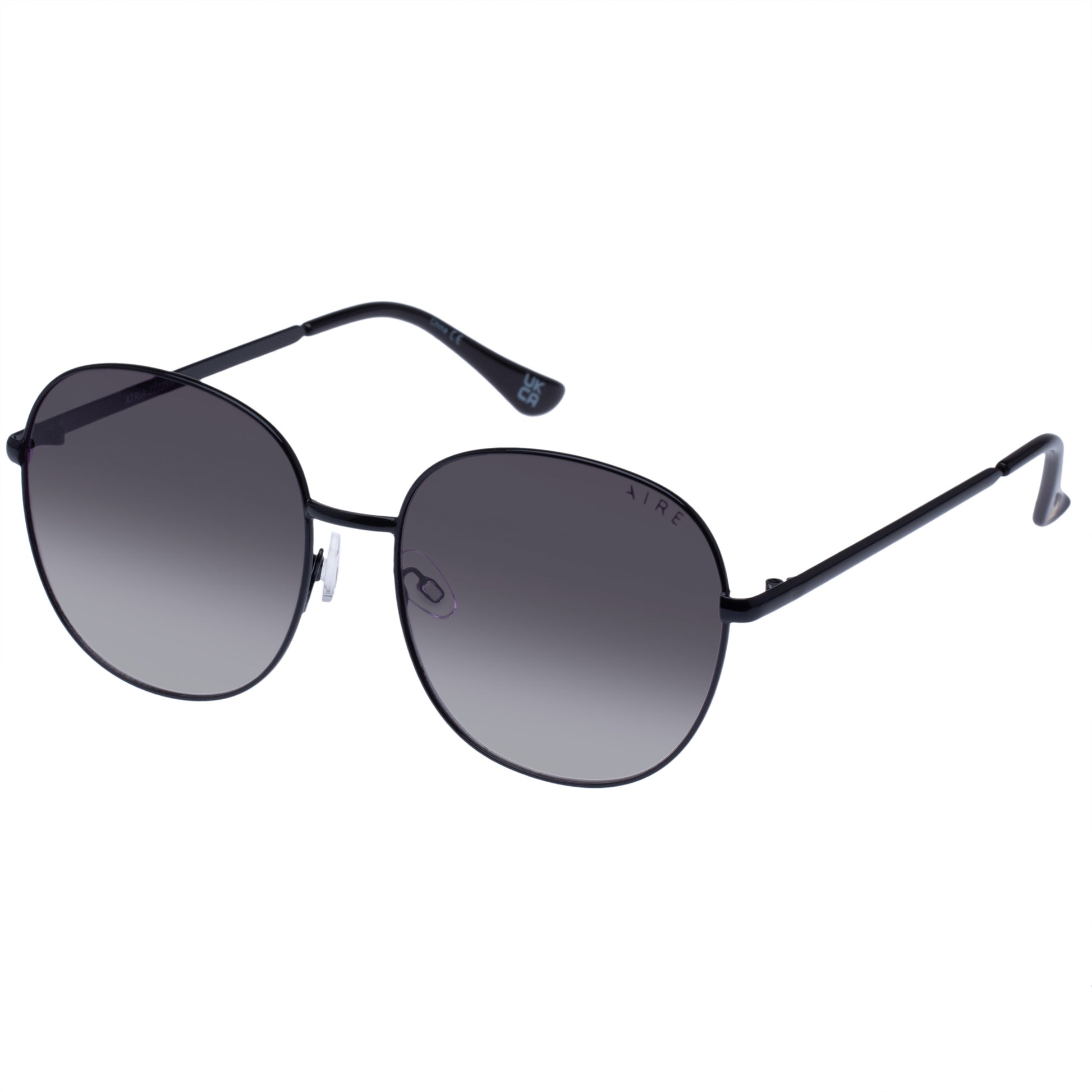 Atria Black Female Round Sunglasses | Aire