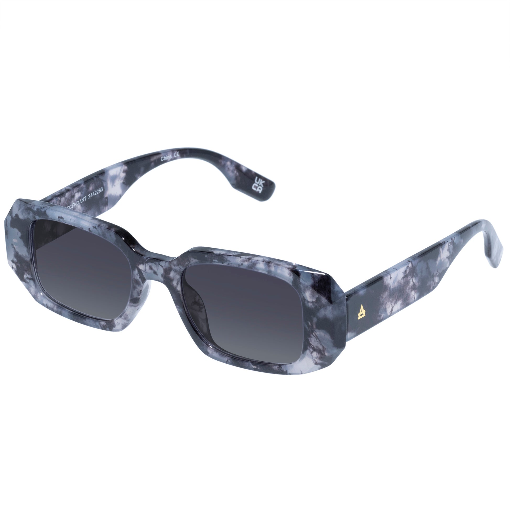 Ascendant Black Marble Uni-Sex Rectangle Sunglasses | Aire