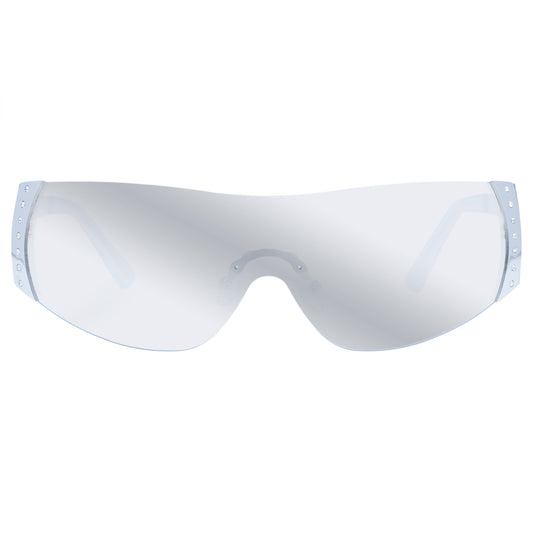 Saturn Silver Crystal Clear Female Wrap Sunglasses | Aire