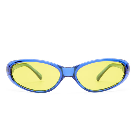 Poison Cobalt Blue Uni-Sex Oval Sunglasses | Aire
