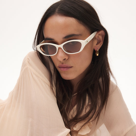 Moonstone Ivory Female Oval Sunglasses | Aire