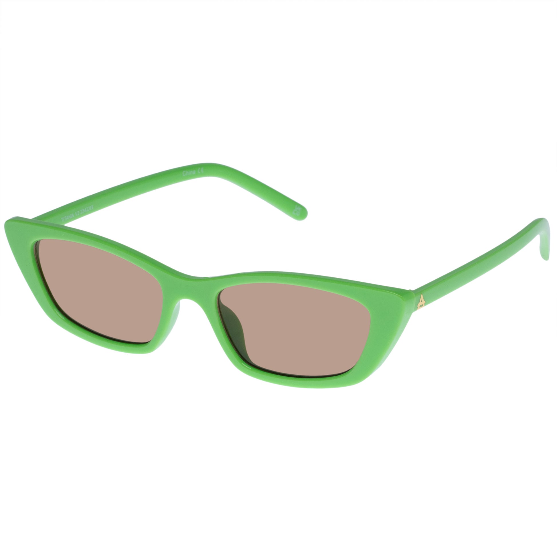 Titania Lime Green Female Cat-Eye Sunglasses | Aire