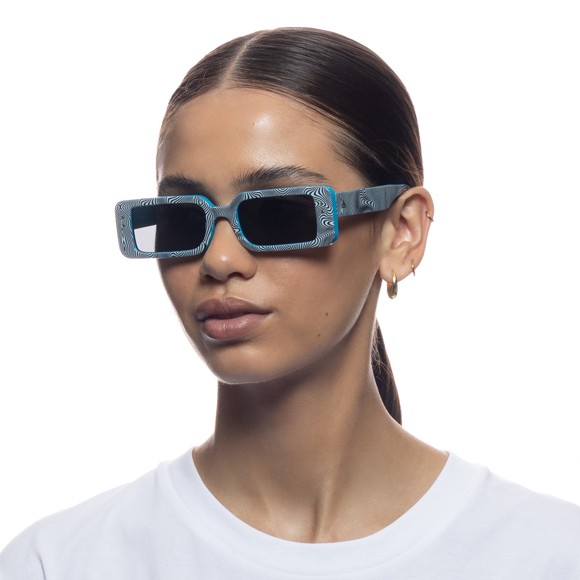 Octans Psychedelic Monochrome Uni-Sex Rectangle Sunglasses | Aire