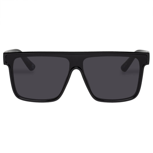 Ara Shiny Black Uni-Sex Shield Sunglasses | Aire