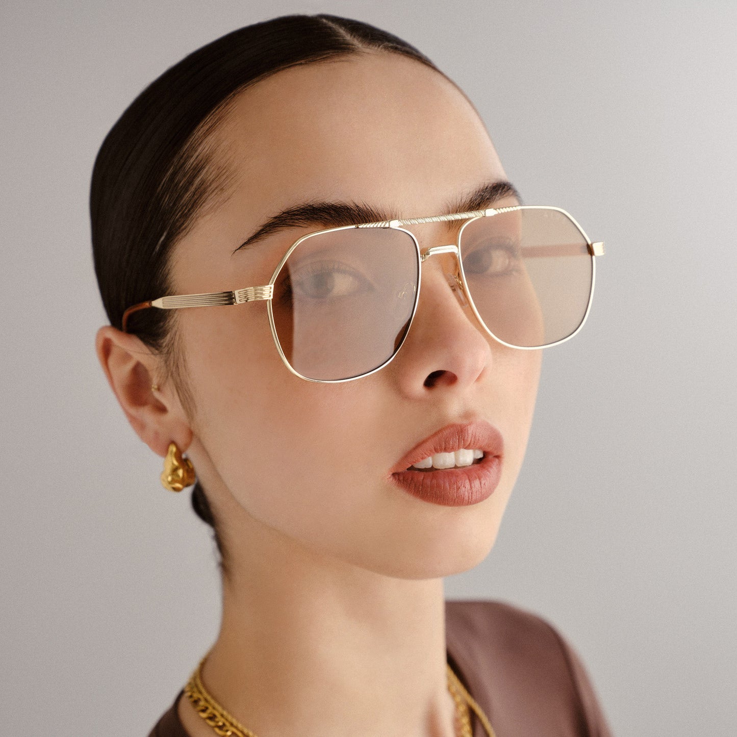 Cosmos Bright Gold Uni-Sex Aviator Sunglasses | Aire