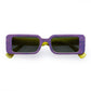 Octans Psychedelic Cornflower Uni-Sex Rectangle Sunglasses | Aire