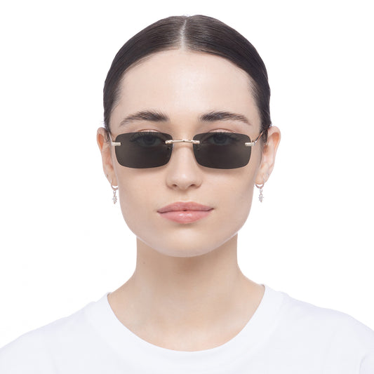 Ursa Gold Uni-Sex Rectangle Sunglasses | Aire