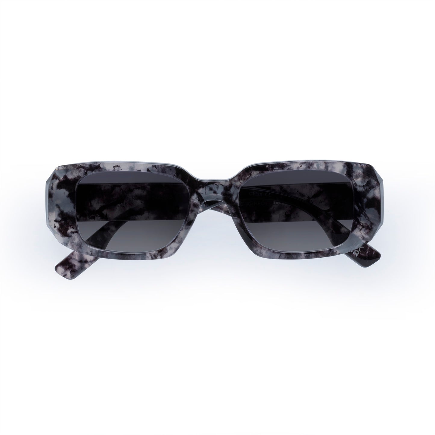 Ascendant Black Marble Uni-Sex Rectangle Sunglasses | Aire