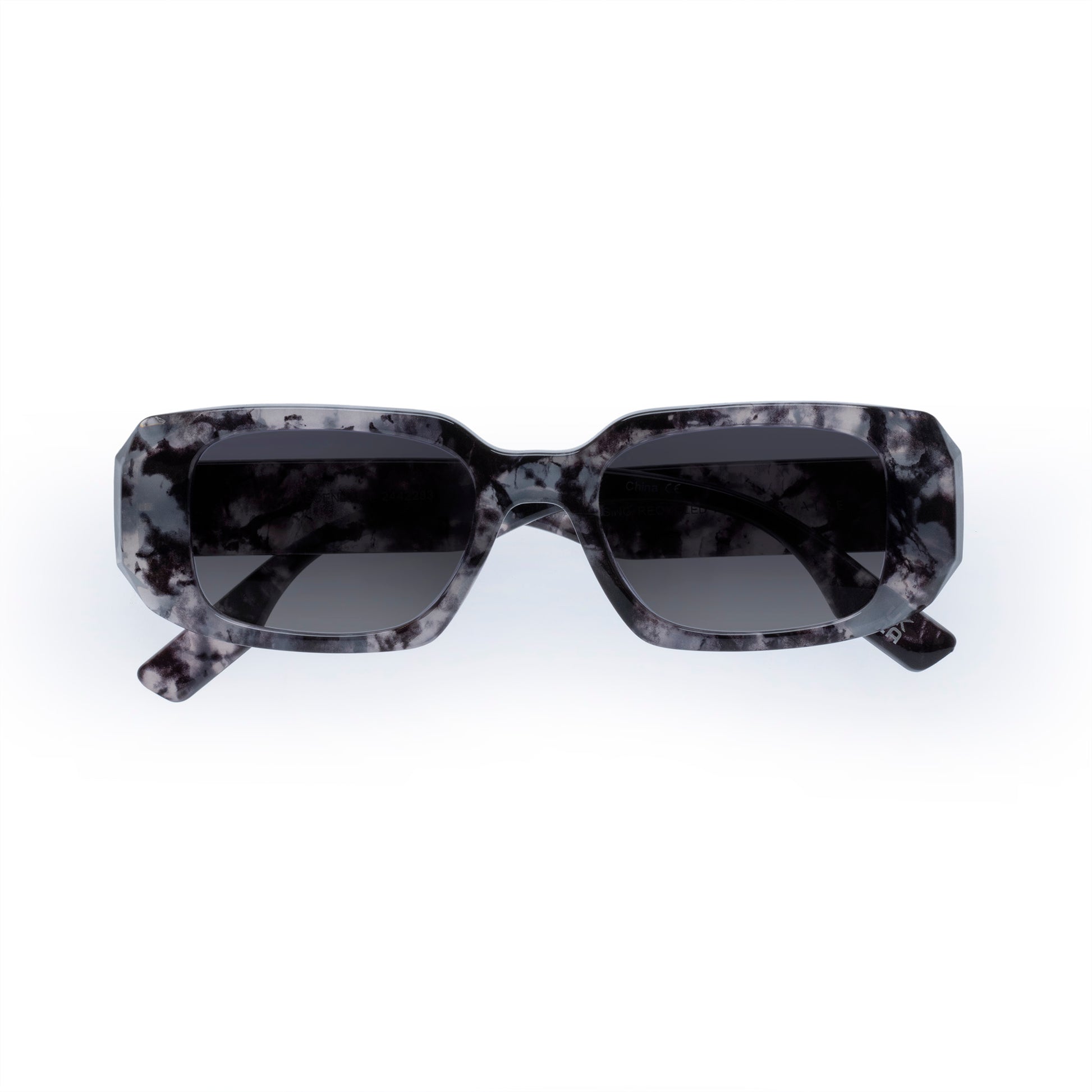 Ascendant Black Marble Uni-Sex Rectangle Sunglasses | Aire