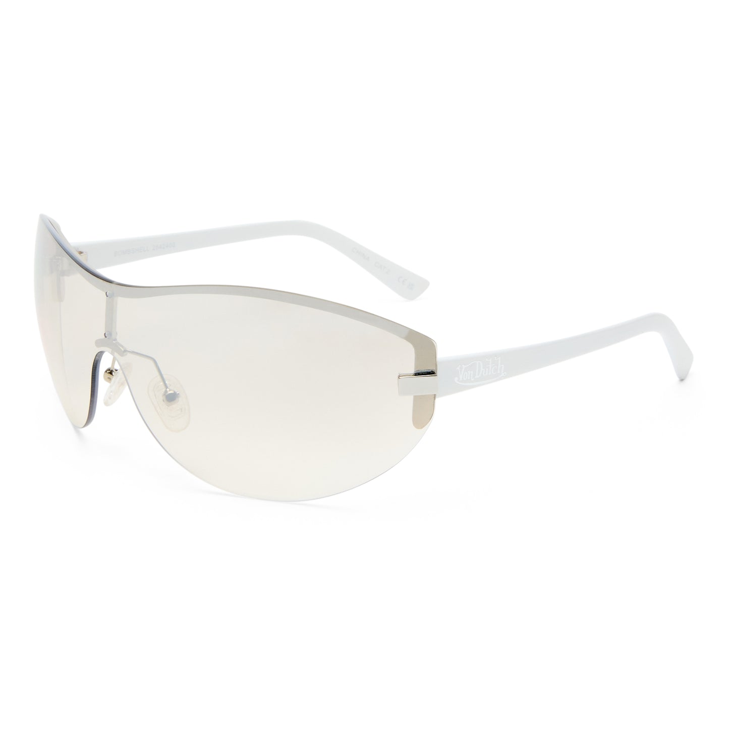Bombshell Silver White Female Aviator Sunglasses | Aire
