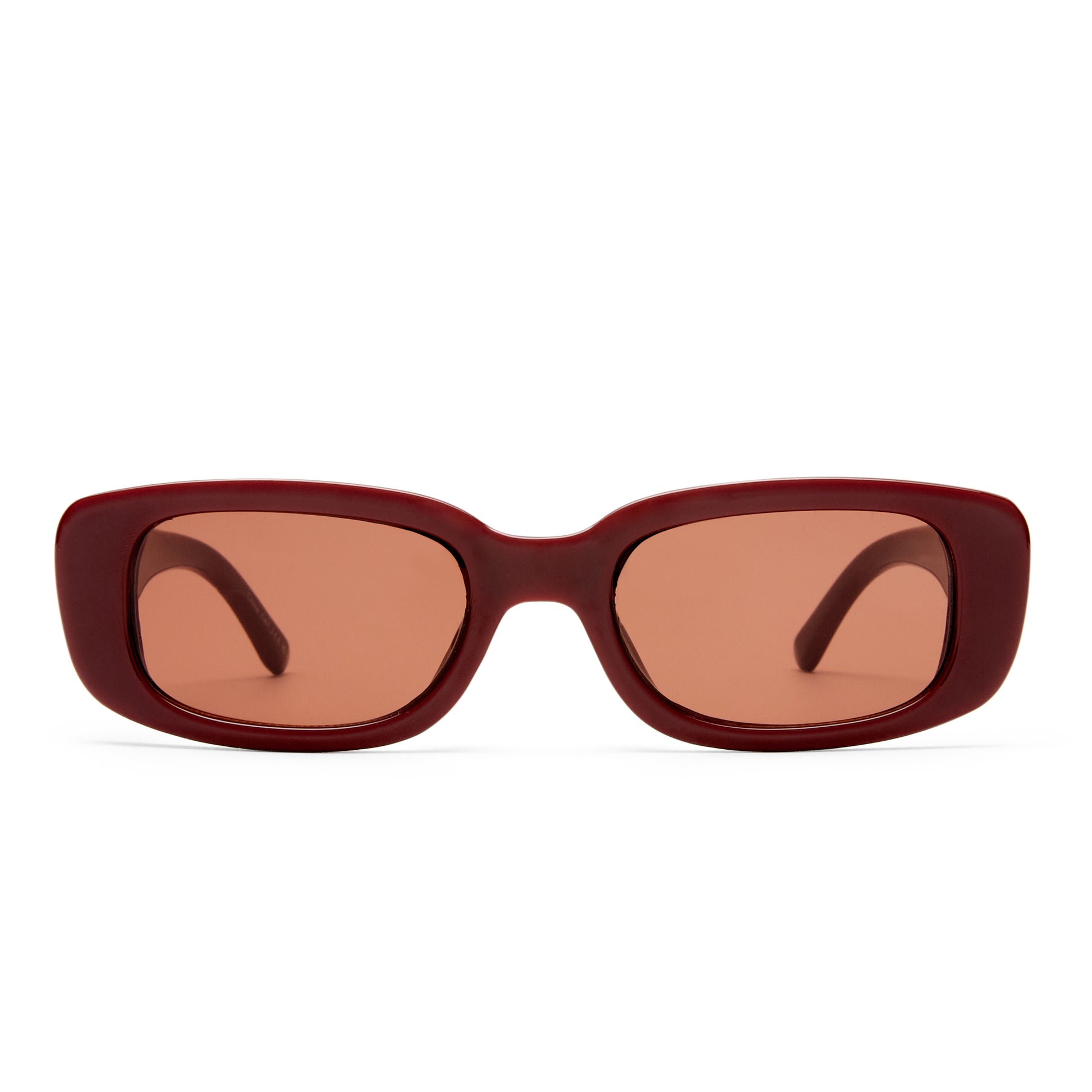 Ceres Burgundy Female Rectangle Sunglasses | Aire