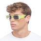 Orion Glowing Green Marble Uni-Sex Rectangle Sunglasses | Aire