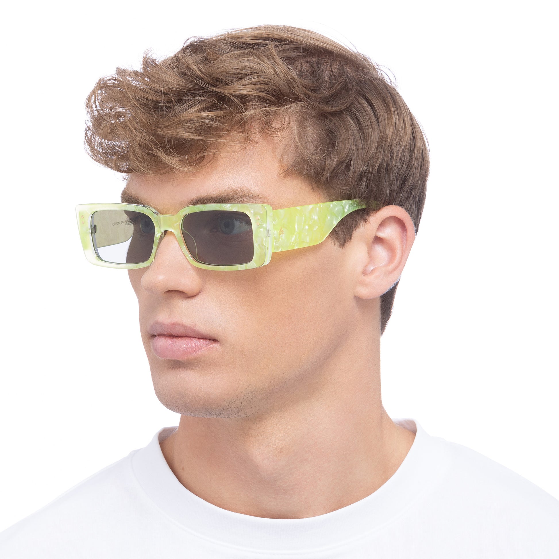 Orion Glowing Green Marble Uni-Sex Rectangle Sunglasses | Aire