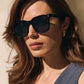 Lunar Black Uni-Sex Rectangle Sunglasses | Aire
