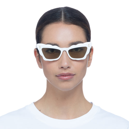 Gamma Ray Ivory Female Cat-Eye Sunglasses | Aire