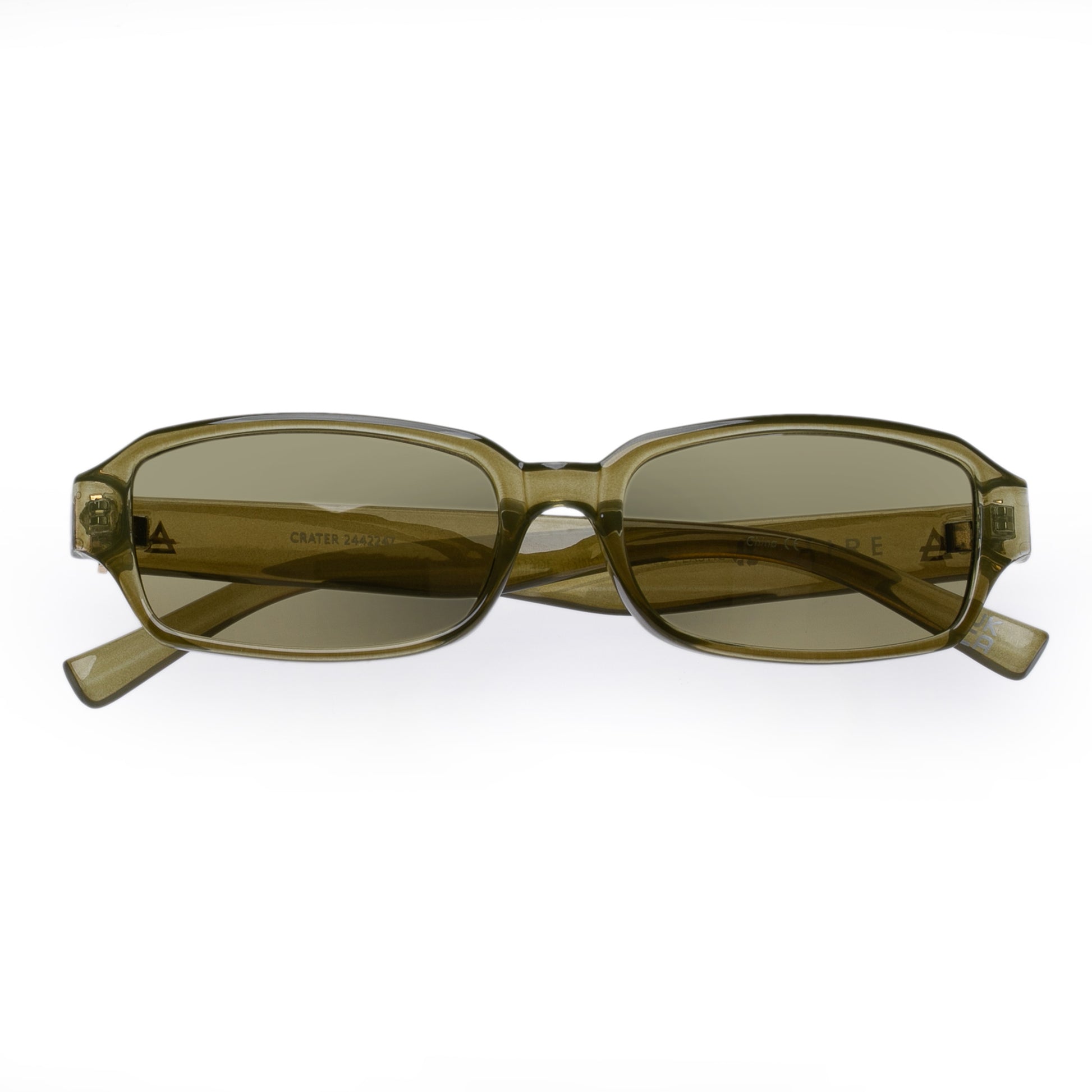 Crater Khaki Gold Uni-Sex Rectangle Sunglasses | Aire