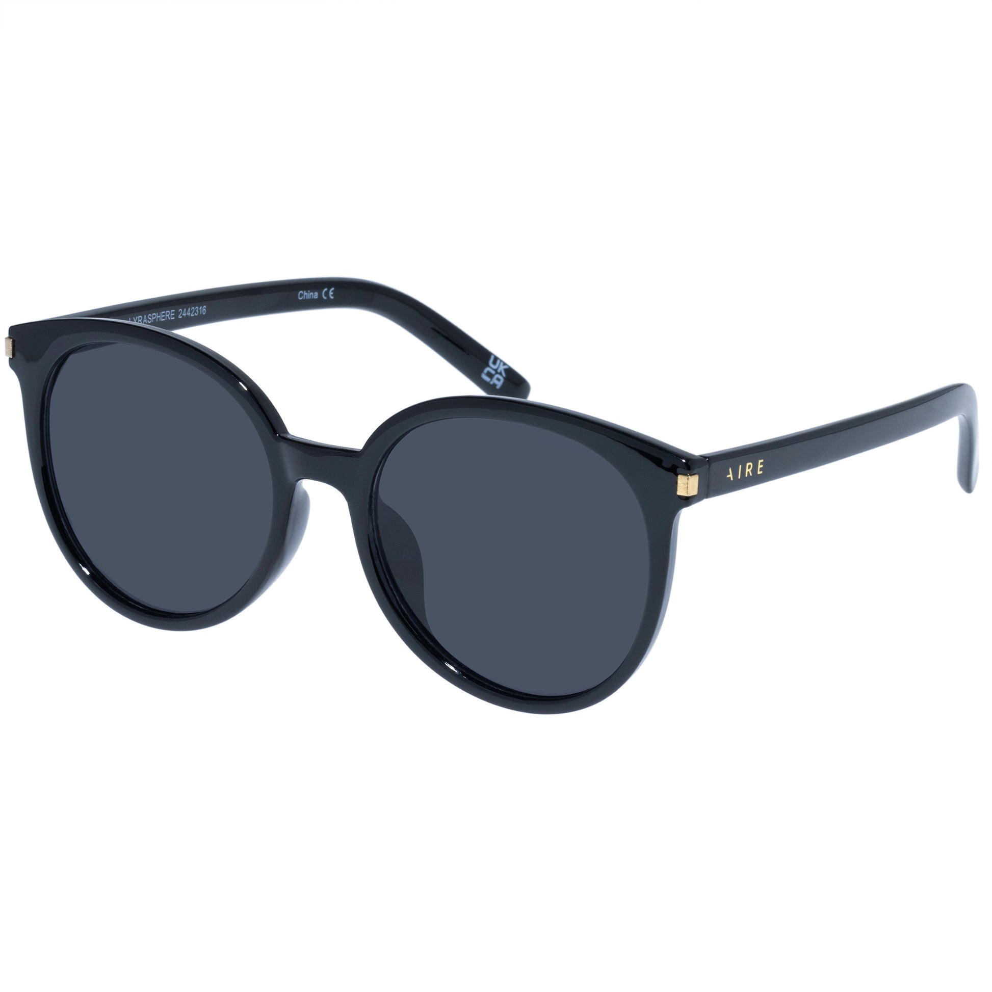 Lyrasphere Black Female Round Sunglasses | Aire