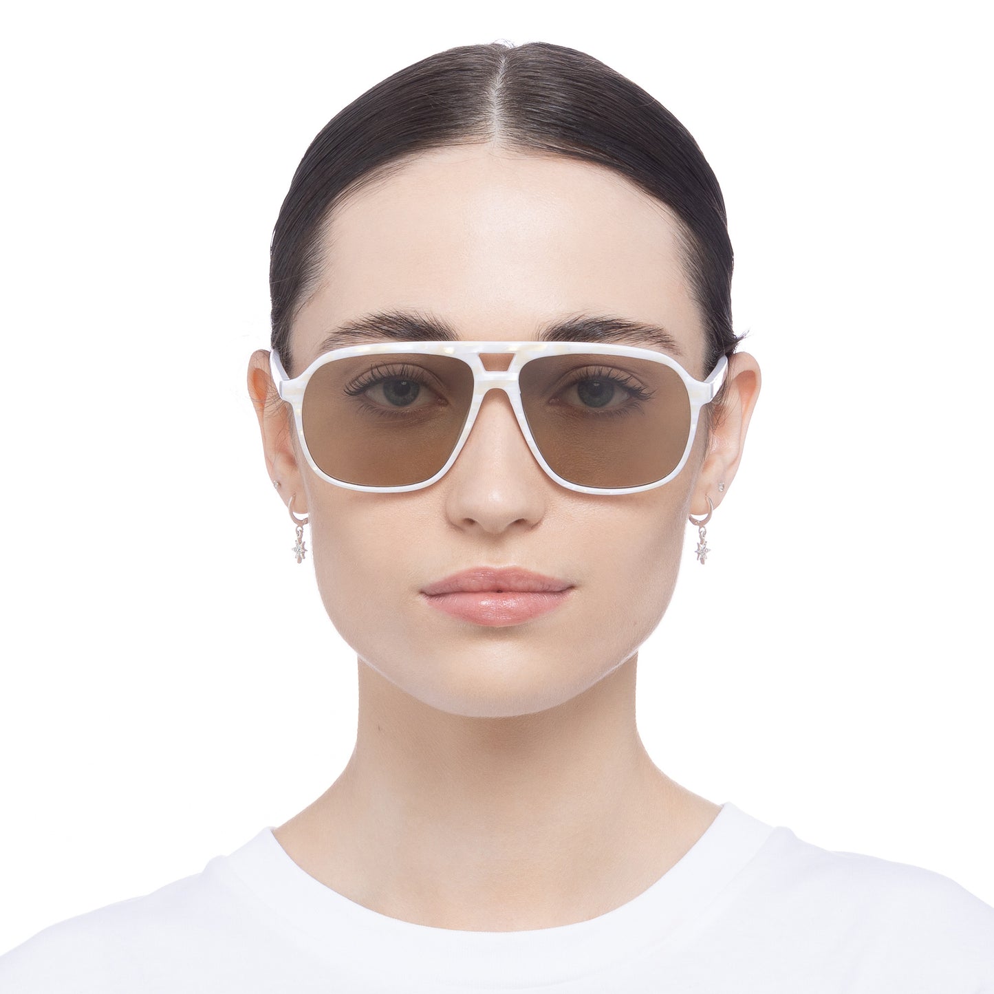 Monoceros White Marble Uni-Sex Aviator Sunglasses | Aire