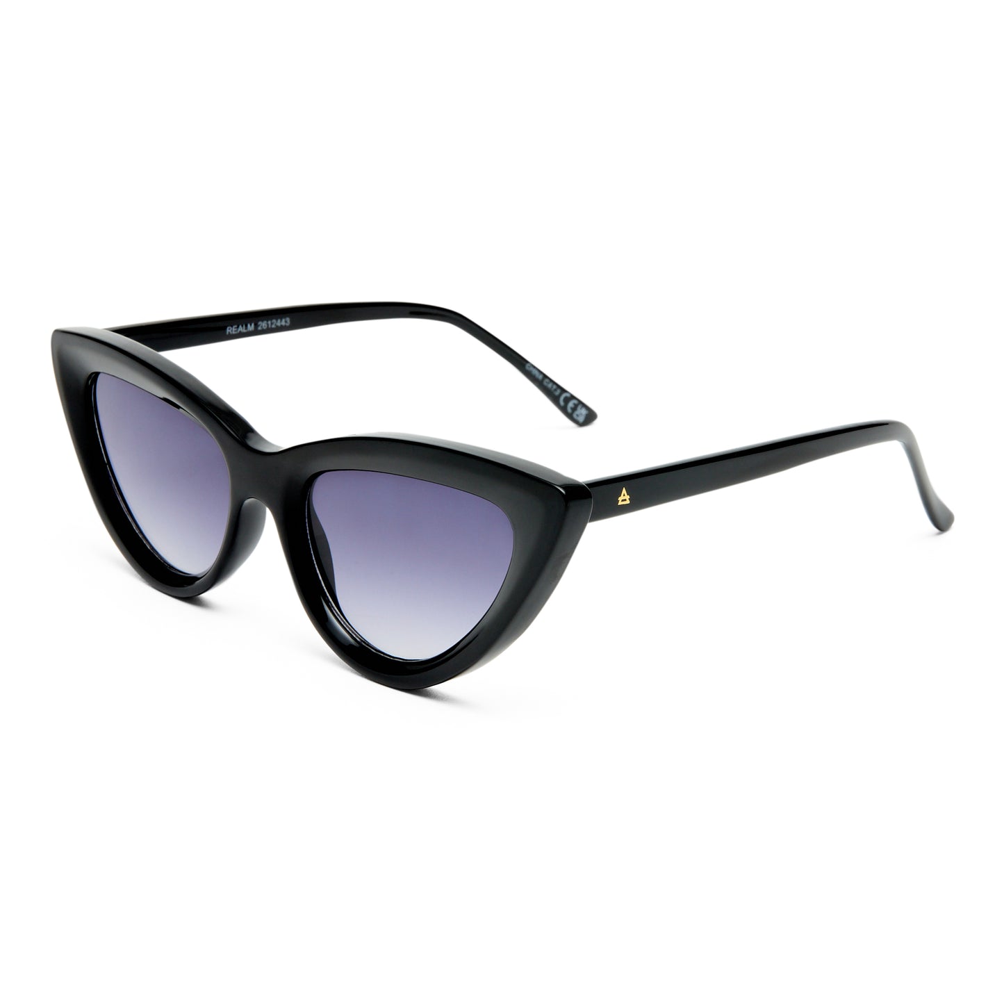 Realm Shiny Black Female Cat-Eye Sunglasses | Aire