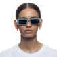 Octans Psychedelic Monochrome Uni-Sex Rectangle Sunglasses | Aire