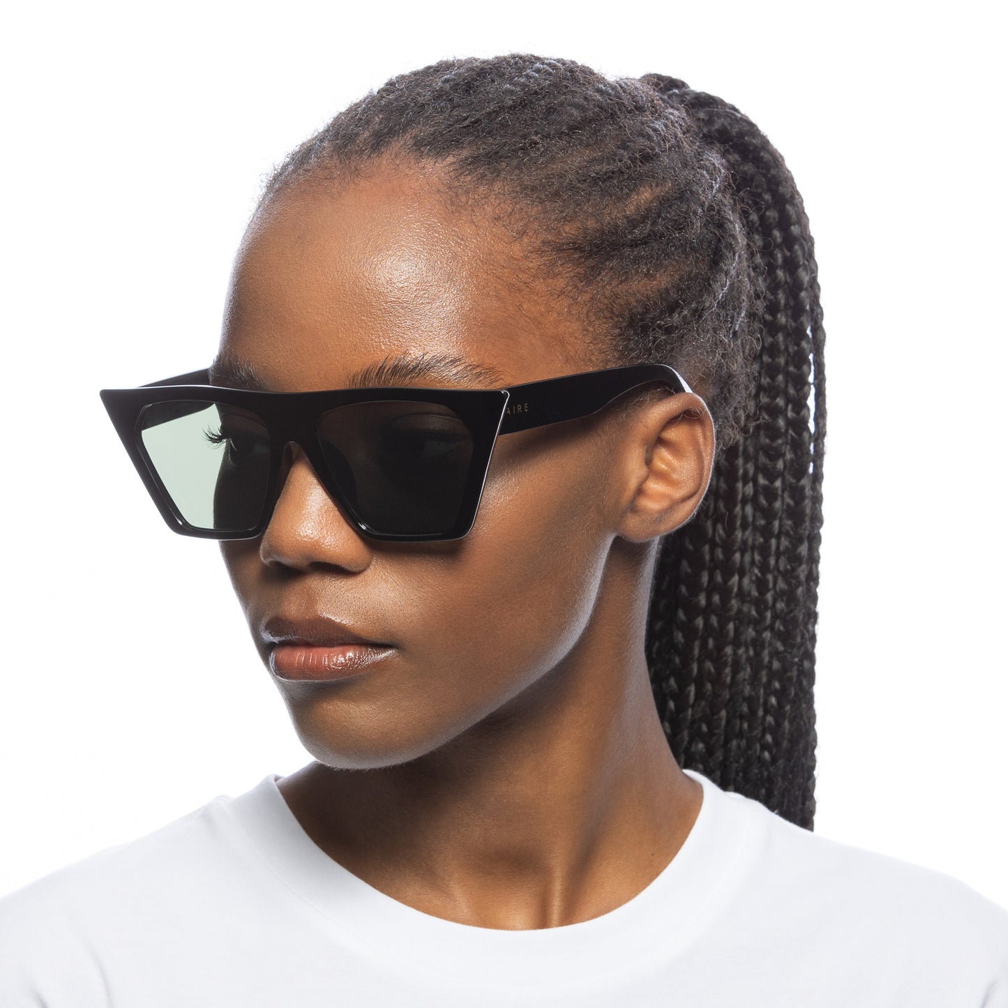 Quasar Black Female Cat-Eye Sunglasses | Aire