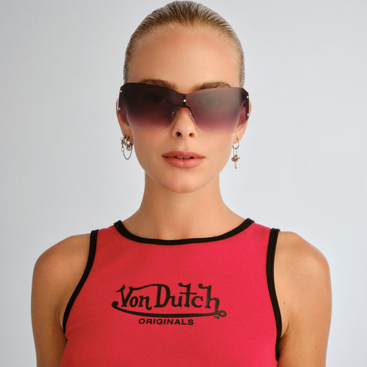 Tabloid Gold Black Uni-Sex Wrap Sunglasses | Aire