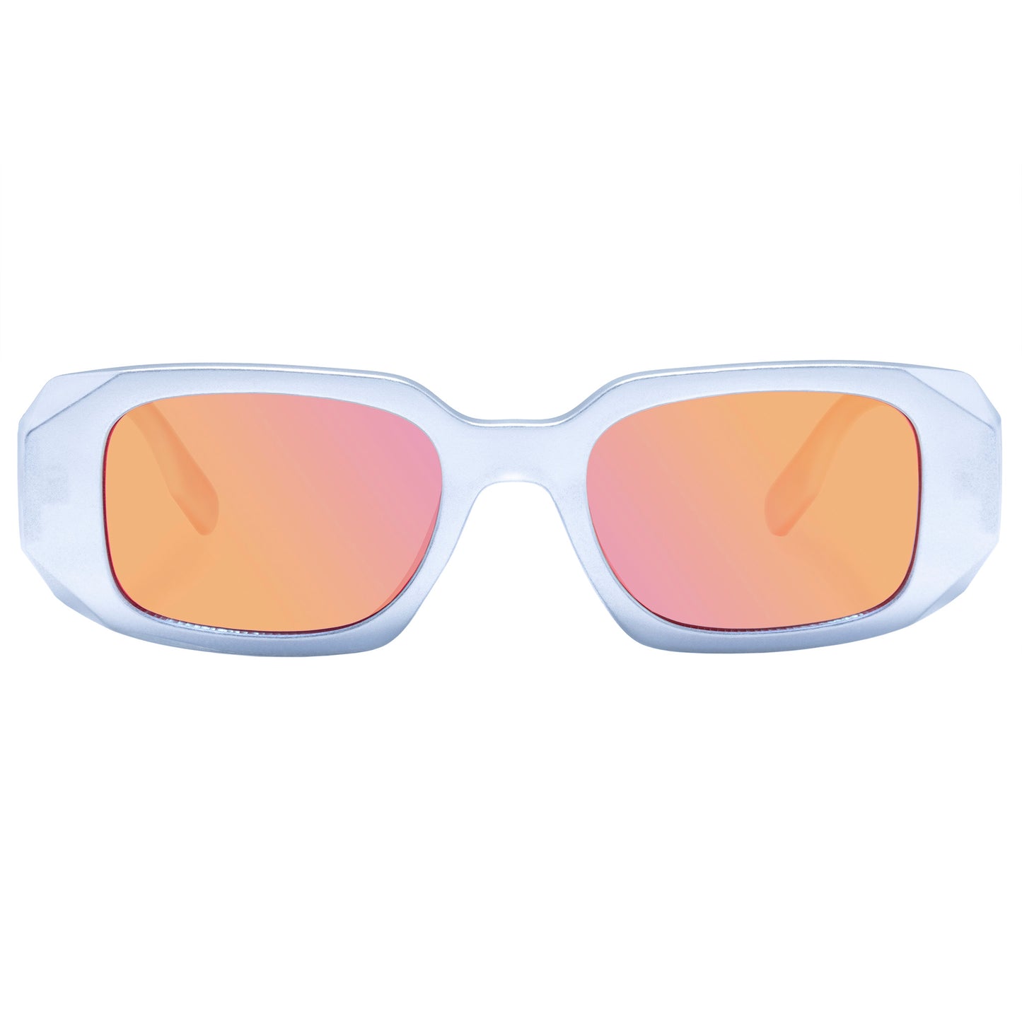 Ascendant Matte Metallic Silver Uni-Sex Rectangle Sunglasses | Aire