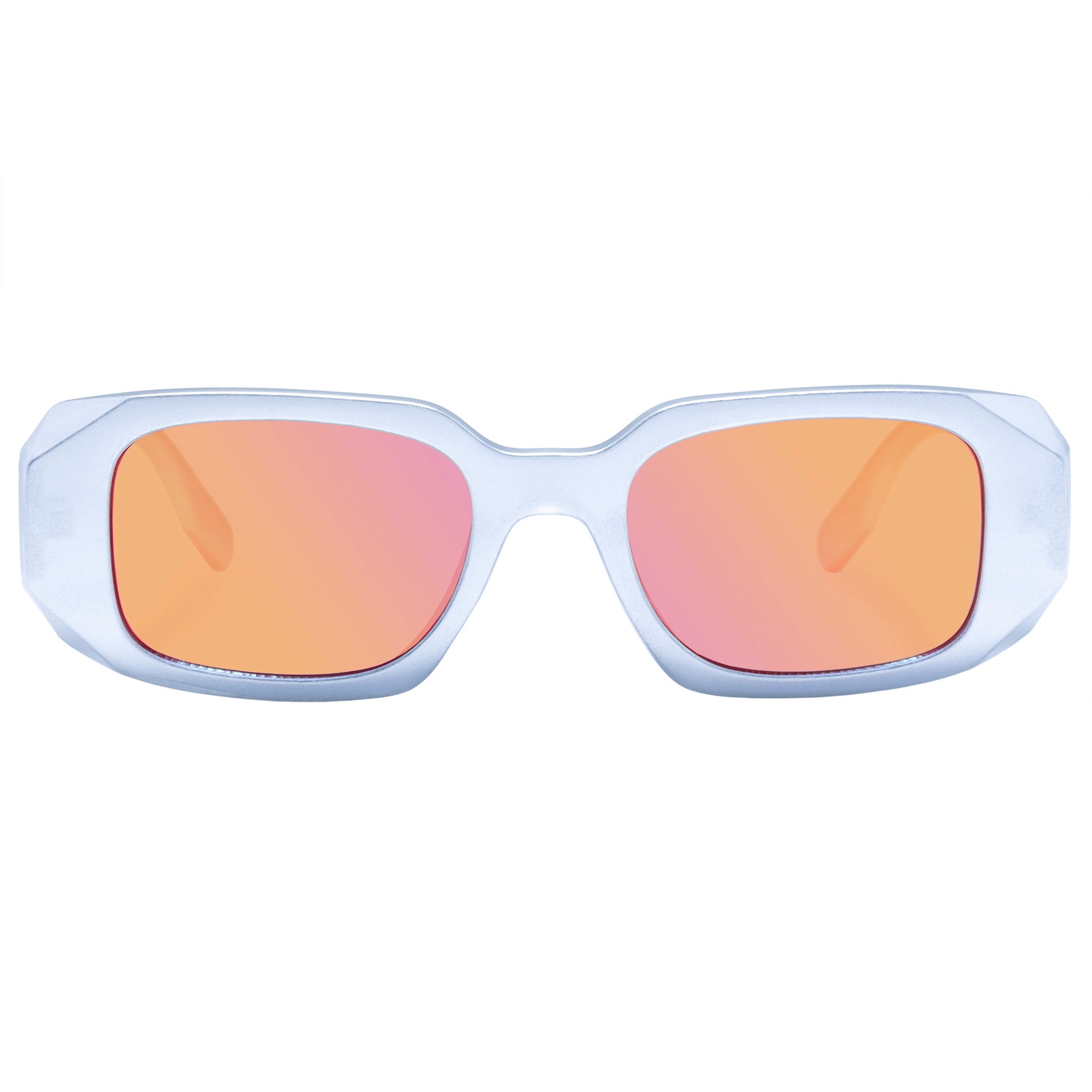 Ascendant Matte Metallic Silver Uni-Sex Rectangle Sunglasses | Aire