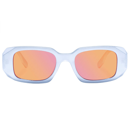 Ascendant Matte Metallic Silver Uni-Sex Rectangle Sunglasses | Aire