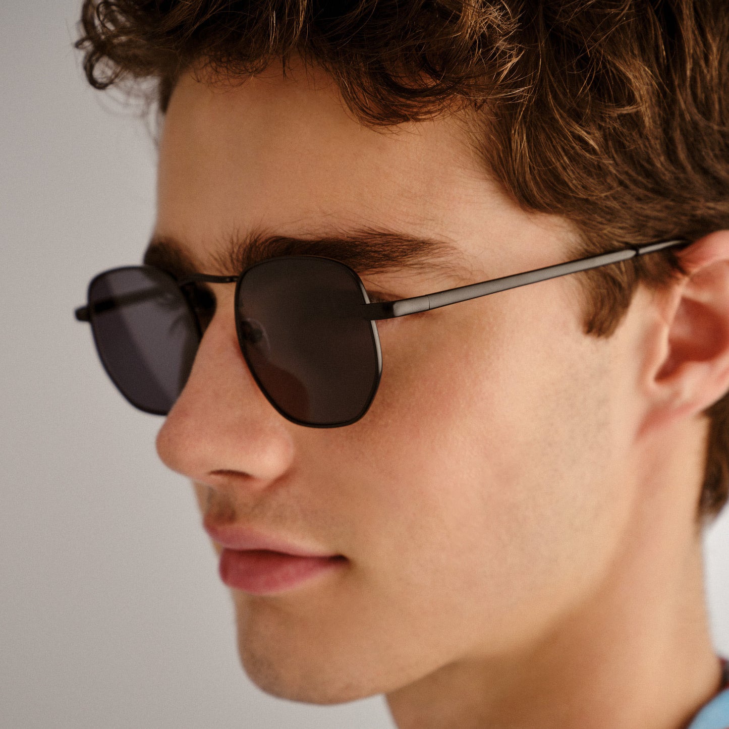 Sagitta Matte Black Uni-Sex Square Sunglasses | Aire