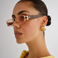 Sirius Gold Rich Amber Tort Female Rectangle Sunglasses | Aire
