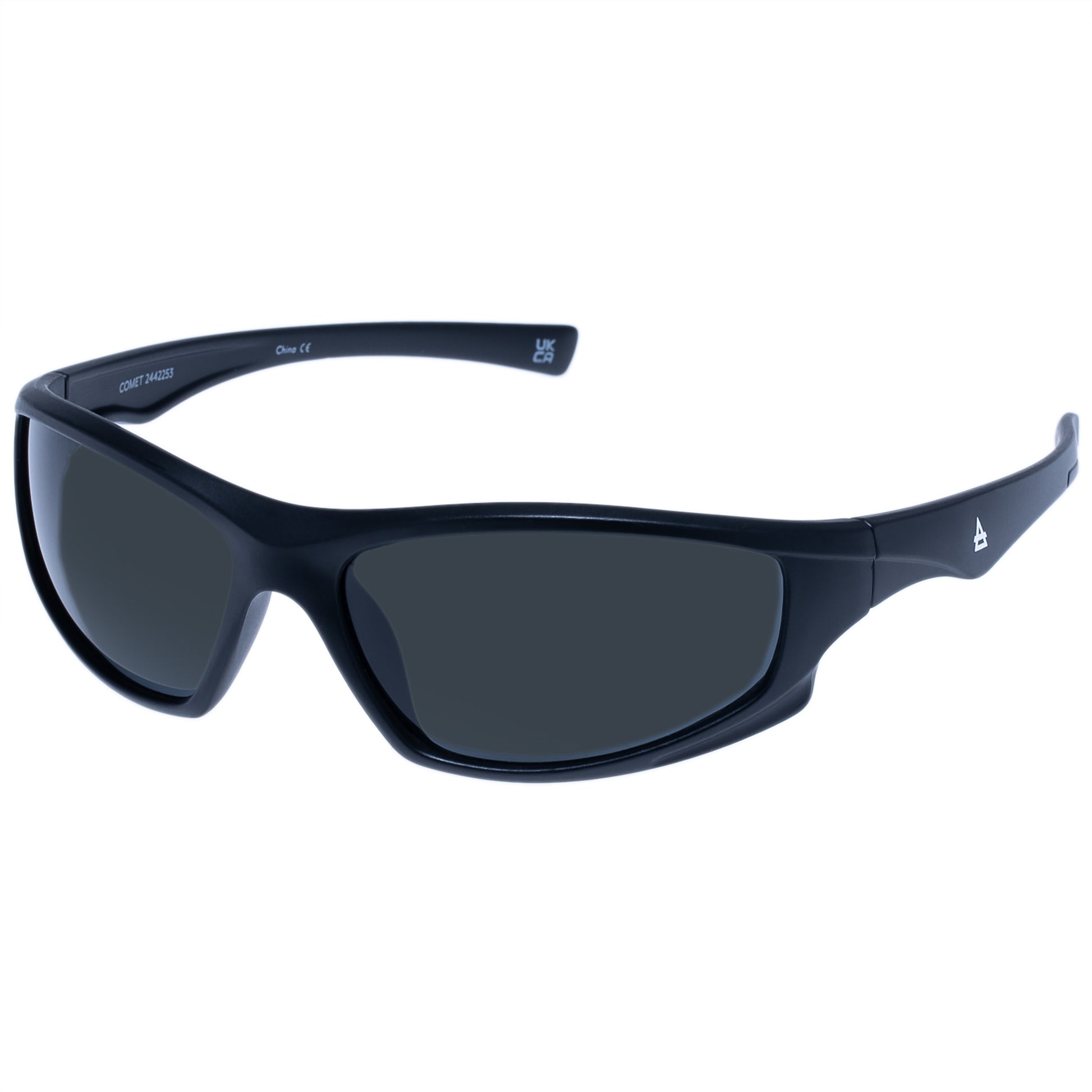 Comet Matte Black Uni-Sex Wrap Sunglasses | Aire