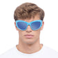 Helium Electric Blue Uni-Sex Wrap Sunglasses | Aire