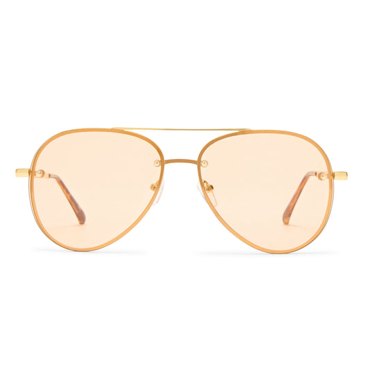 Mirzam Bright Gold Uni-Sex Aviator Sunglasses | Aire