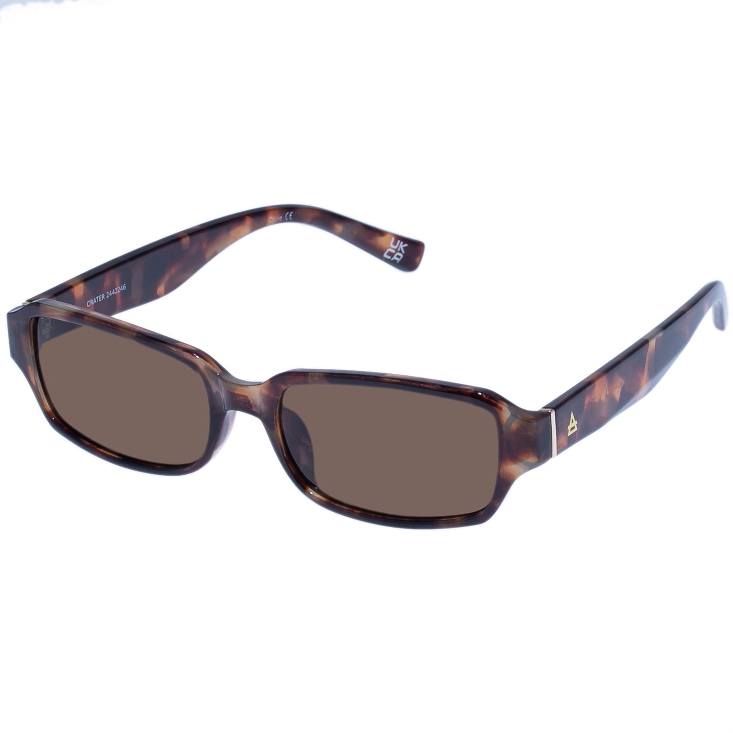 Crater Dark Tort Gold Uni-Sex Rectangle Sunglasses | Aire