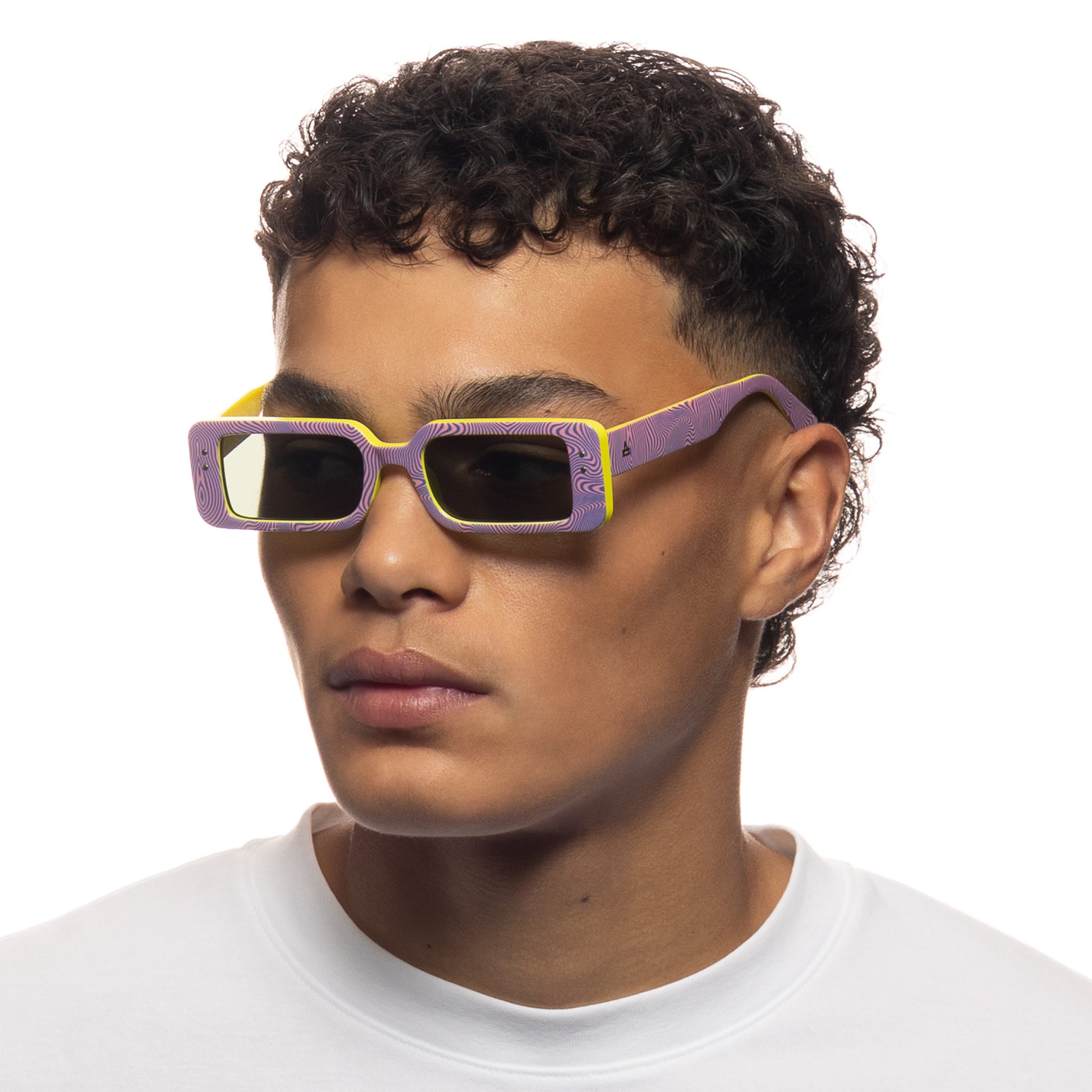 Octans Psychedelic Cornflower Uni-Sex Rectangle Sunglasses | Aire