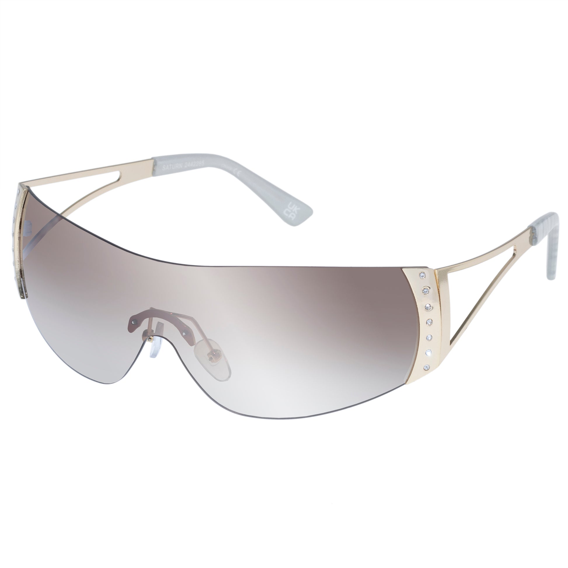 Saturn Gold Ivory Seashell Female Shield Sunglasses | Aire