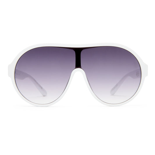 Scandalous White Uni-Sex Aviator Sunglasses | Aire