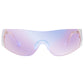 Saturn Satin Gold Crystal Clear Female Wrap Sunglasses | Aire